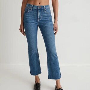 Madewell Tall Kick-Out Crop Jeans in Cherryville Wash with Raw Hem